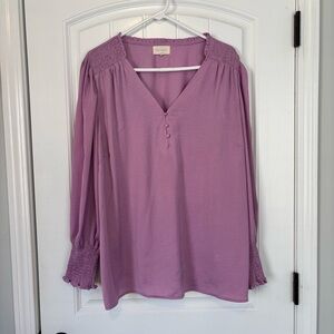 Melloday Women's Purple Long Sleeve Top Size 1X